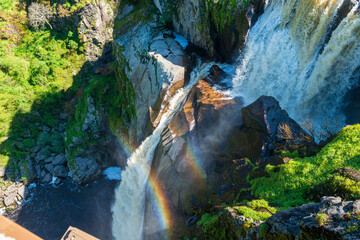 ARCO IRIS Cascada de agua Pozo de los Humos en la naturaleza, Waterfall Pozo de los Humos in nature 2025