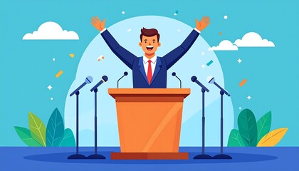 Man giving speech at podium