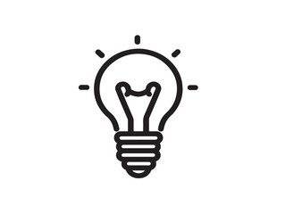 Creative Lightbulb Idea Icon in Clean Minimal Vector Illustration