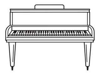 Fototapeta premium Minimal Piano Icon in Modern Elegant Vector Line Illustration Artwork