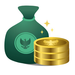 bag of money with coins