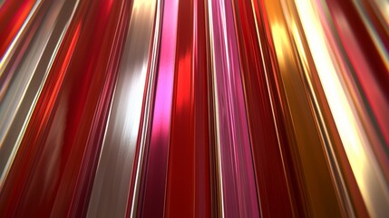 Series of red and gold stripes. The stripes are in different colors and are arranged in a way that creates a sense of depth and movement. The image conveys a feeling of energy and excitement