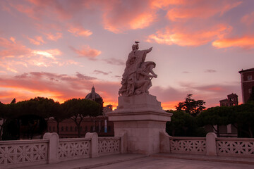 Sunset from Victor Emmanuel II National Monument, Vittoriano , Altare della Patria, Rome, Italy