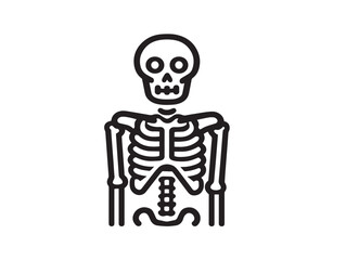 Elegant Skeleton Icon in Modern Minimal Contemporary Vector Line Illustration Design