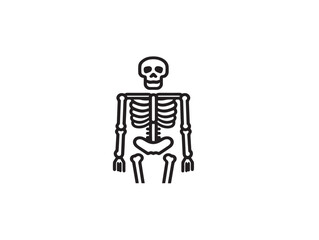 Stylish Skeleton Icon in Clean Elegant Minimal Vector Line Illustration Artwork