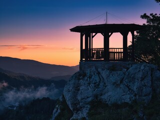 Sunset Gazebo Viewpoint near Sporthotel in Semmering, Austria