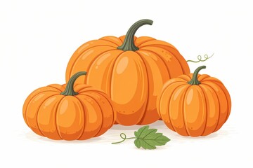Obraz premium Minimalist pumpkins on solid background for Halloween
