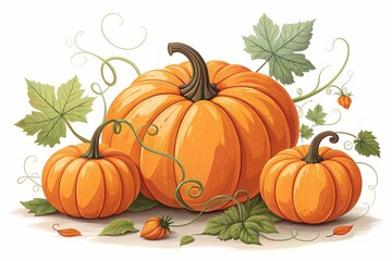 Minimalist pumpkins on solid background for Halloween
