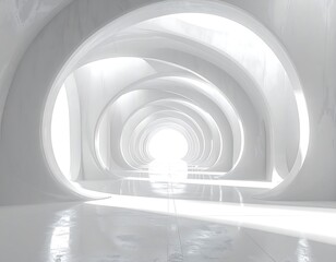 Fototapeta premium Abstract white architectural tunnel