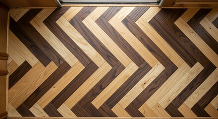 Modern two-tone wood flooring elegant chevron pattern

