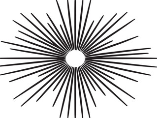 Obraz premium Elegant Sun Rays Vector Icon in Modern Minimal Line Illustration Artwork