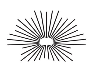 Obraz premium Stylish Sun Rays Icon with Clean Minimal Vector Line Illustration Design
