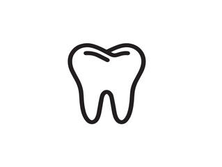 Professional Teeth Icon in Clean Modern Minimal Vector Line Illustration Artwork