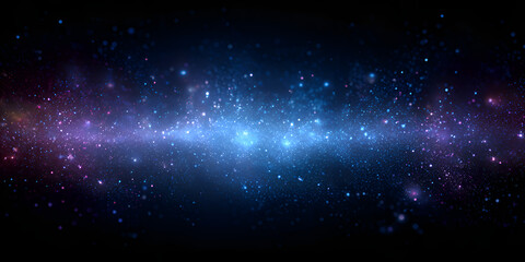 Obraz premium Dense blue and pink stars forming a bright horizontal band in outer space