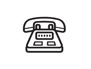 Elegant Telephone Vector Icon in Modern Minimal Line Illustration Artwork Design