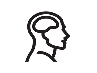 Stylish Thinking Icon in Elegant Minimal Vector Line Illustration Artwork Design