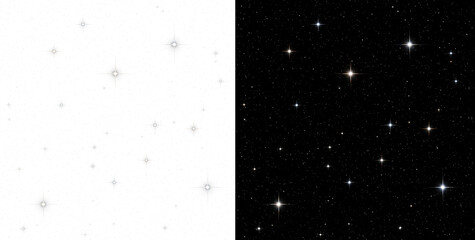 Night sky stars PNG cutout, isolated star field with clipping path, transparent celestial overlay of shining starlight, glowing cosmic background design for space visuals, galaxy effects, and astronom