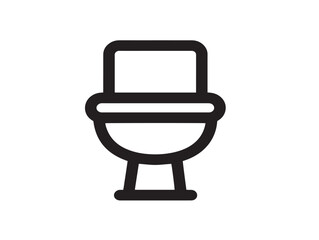 Professional Toilet Icon in Clean Modern Minimal Vector Line Illustration Artwork