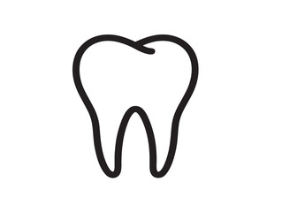 Elegant Tooth Icon in Stylish Minimal Vector Line Illustration Artwork Design