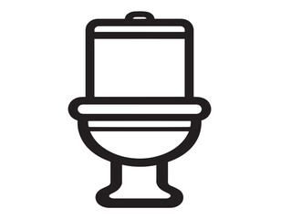 Stylish Toilet Icon in Elegant Clean Minimal Vector Line Illustration Artwork