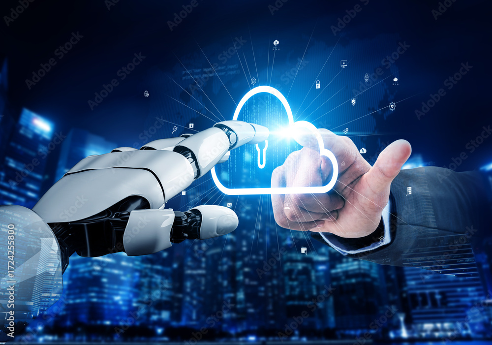Aufkleber ai artificial intelligence optimizes cloud infrastructure with virtual assistants and intelligent au