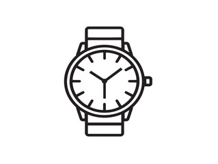 Stylish Watch Vector Icon with Professional Minimal Line Illustration Artwork