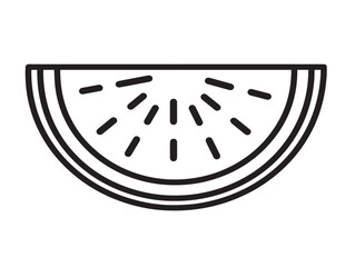 Elegant Watermelon Icon in Stylish Minimal Vector Line Illustration Artwork Design