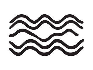 Elegant Wave Pattern Icon in Professional Minimal Vector Line Illustration Artwork