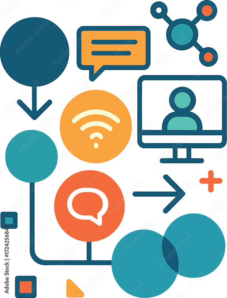 Poster conceptual technology communication vector backdrop