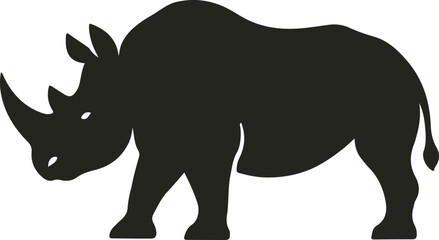 Bold and majestic rhinoceros vector design featuring clean lines, powerful stance, and minimal details — perfect for logos, prints, or wild-themed art.