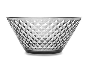 glass fruit bowl isolated on white background