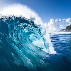 Powerful ocean wave