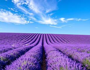 Obraz premium Lavender field under a vibrant sky
