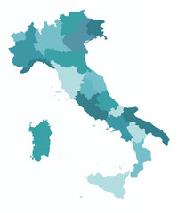 Map of Italy with provincies