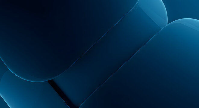 Abstract composition of smooth, curved, and overlapping blue shapes with soft lighting.
