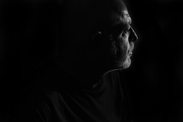 portraits face expression body movements modern man in black and white photo fine art silhouette expression image