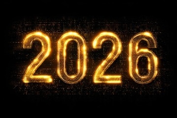 Brilliant 2026 Year Made of Glowing Lines