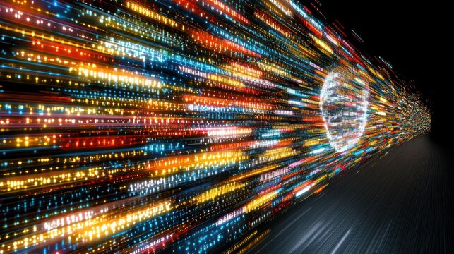 Digital Data Stream: A Futuristic Visualization of Global Information Flow