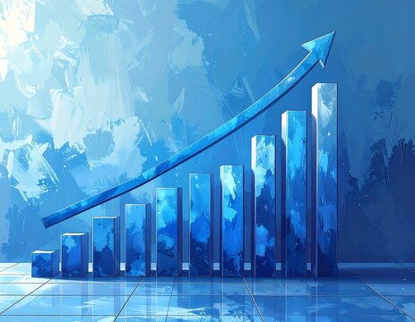 Abstract graph of growth on a textured wall