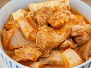 한국 전통음식 돼지고기 김치찌개