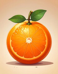A whole orange with a sliced center