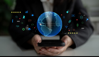 A global search engine for finding worldwide information and online services. A concept of internet...