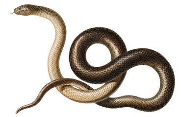 Fototapeta premium This is an accurate scientific illustration of an Aesculapian snake (Zamenis longissimus) PNG file with a transparent background