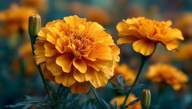 close up yellow marigold tagetes erecta flowers mexican aztec or african marigold yellow marigold flower texture french marigold tagetes patula flower