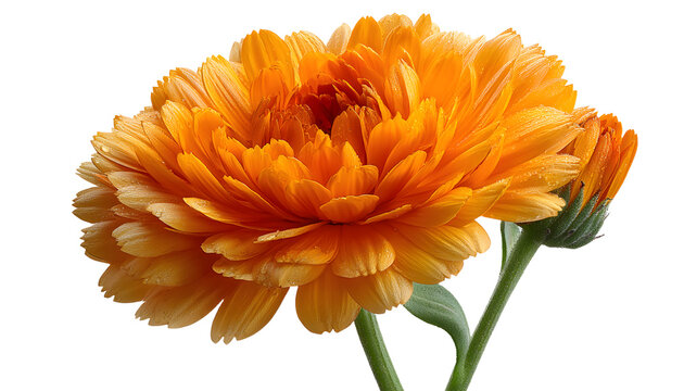 calendula marigold flower isolated on white background