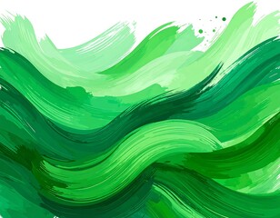 Abstract green wavy brushstrokes