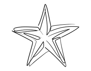 Abstract, hand-drawn star