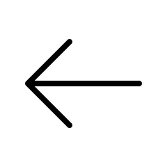 Simple arrow narrow left vector icon