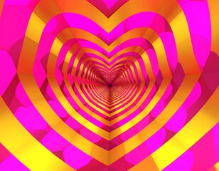 Abstract heart tunnel with vibrant colors