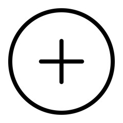 Simple plus circle vector icon